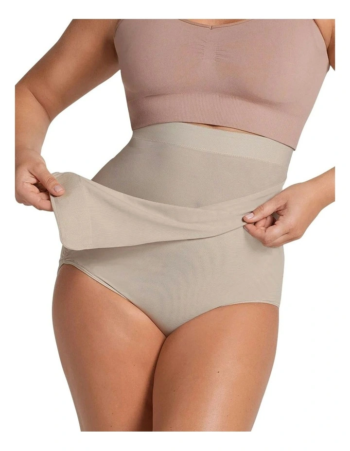 Adjustable Postpartum Belly Wrap Brief in Beige image 1