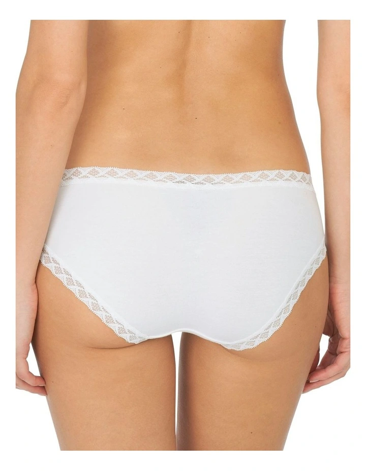 Bliss Lace Trim Pima Cotton Hipster Girl Brief in White image 2