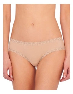 Bliss Lace Trim Pima Cotton Hipster Girl Brief in Cafe