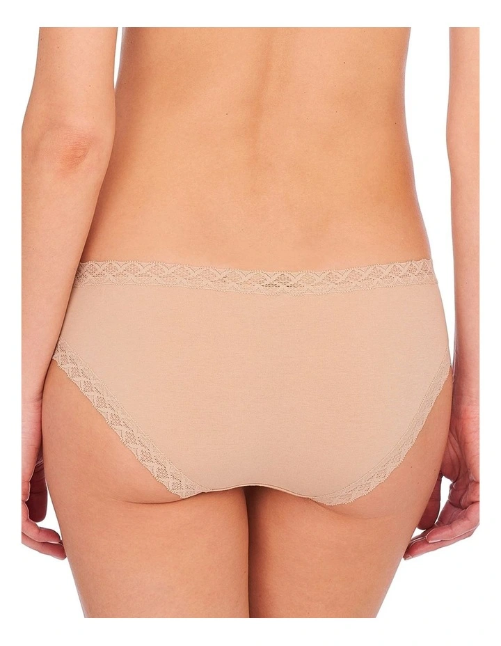 Bliss Lace Trim Pima Cotton Hipster Girl Brief in Cafe image 2