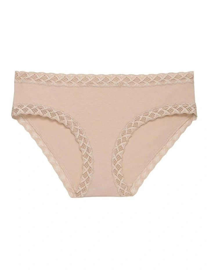 Bliss Lace Trim Pima Cotton Hipster Girl Brief in Cafe image 3