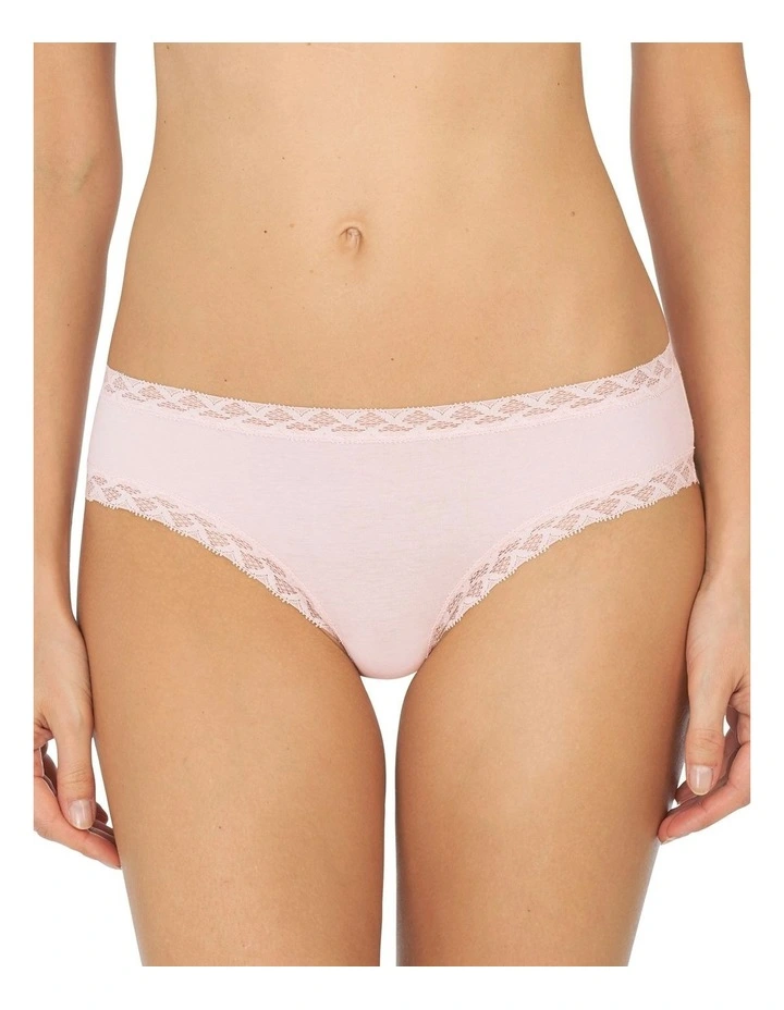 Bliss Lace Trim Pima Cotton Hipster Girl Brief in Blushing Pink image 1