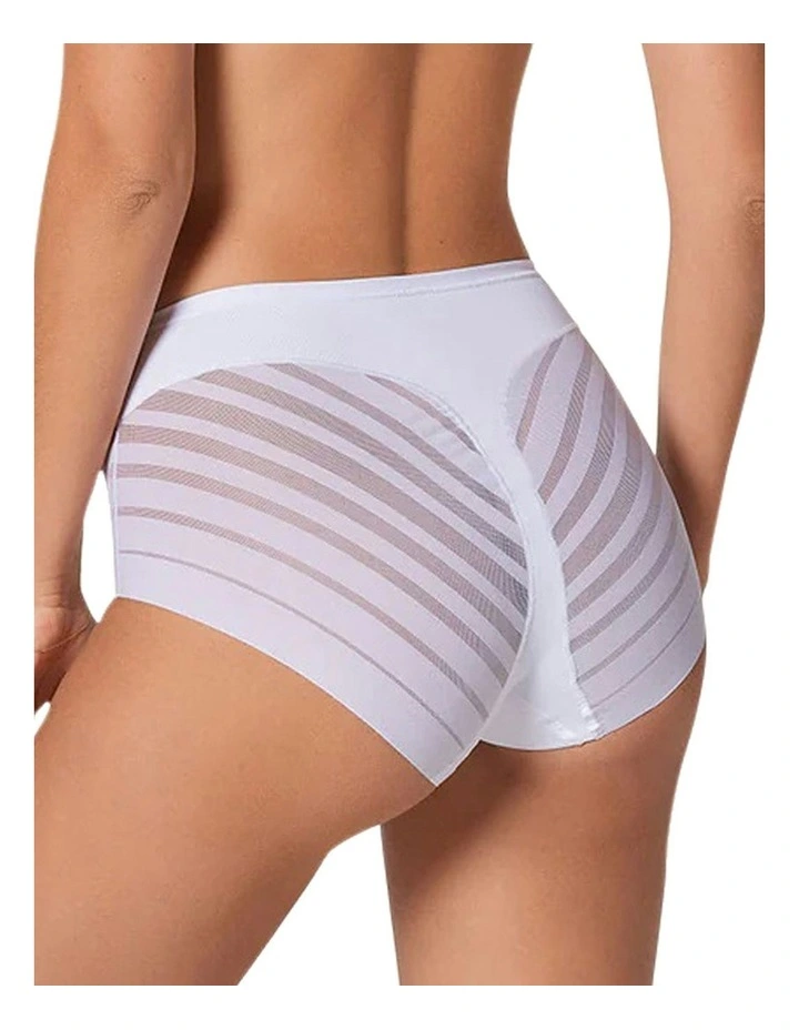 Lace Stripe Undetectable Seamless Shaping Brief in White image 2