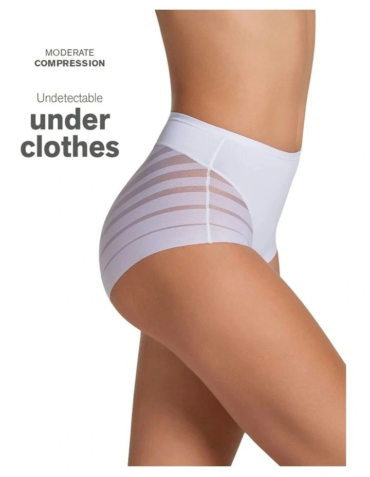Lace Stripe Undetectable Seamless Shaping Brief in White image 3