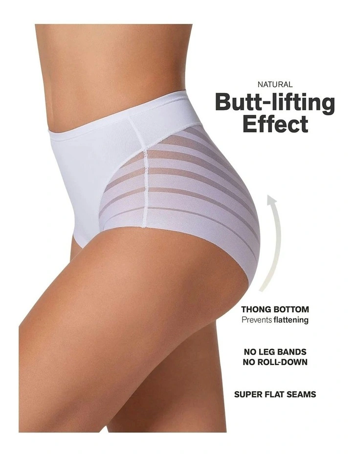 Lace Stripe Undetectable Seamless Shaping Brief in White image 4