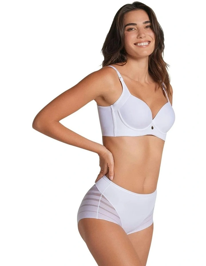 Lace Stripe Undetectable Seamless Shaping Brief in White image 5