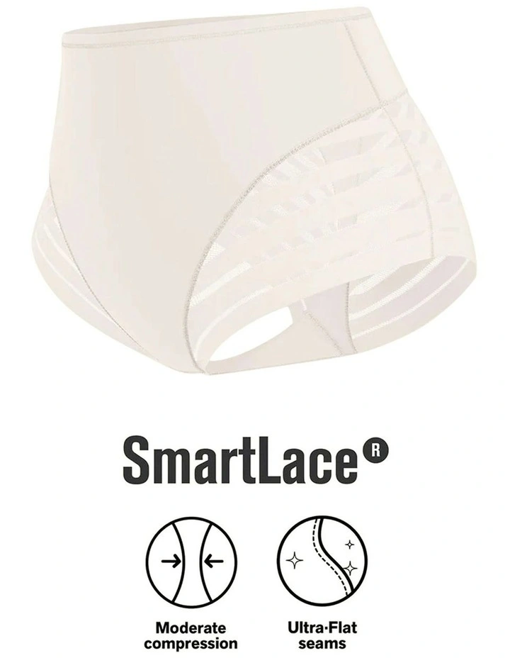 Lace Stripe Undetectable Seamless Shaping Brief in White image 7