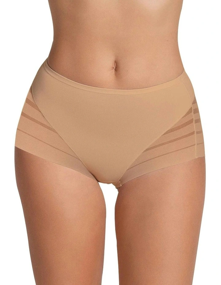Lace Stripe Undetectable Seamless Shaping Brief in Golden Beige image 1