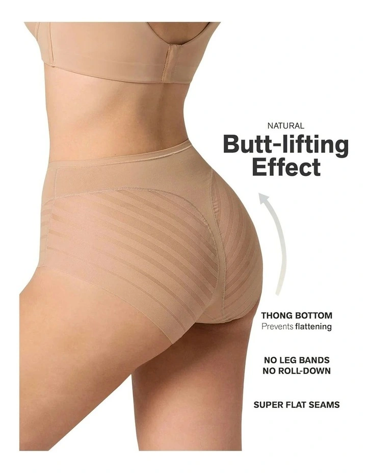 Lace Stripe Undetectable Seamless Shaping Brief in Golden Beige image 3