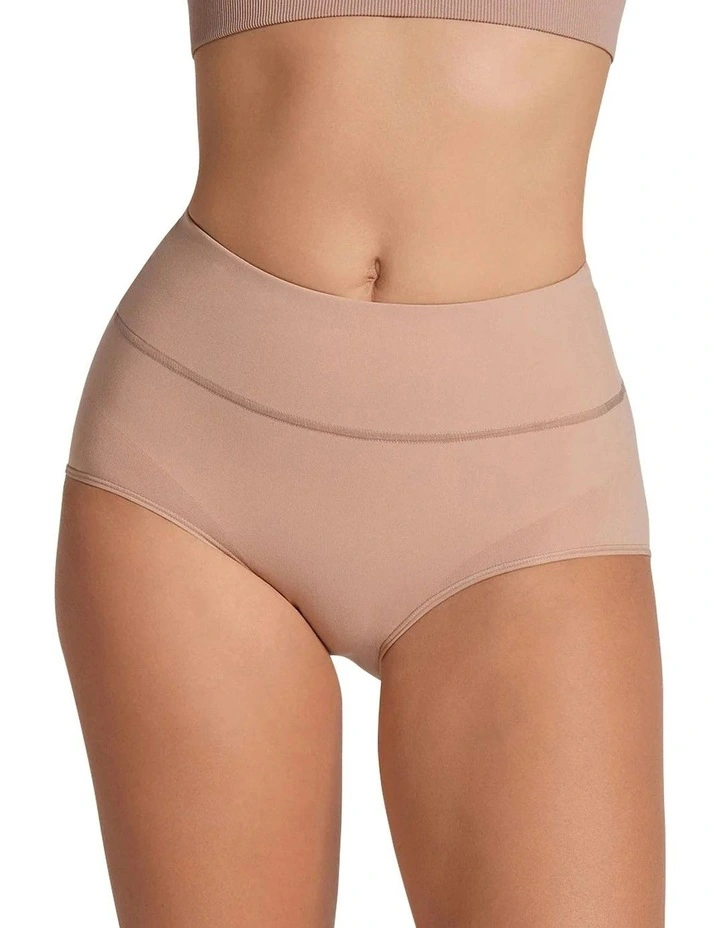High-Waisted Classic Shaping Tummy Control Brief in Beige image 1