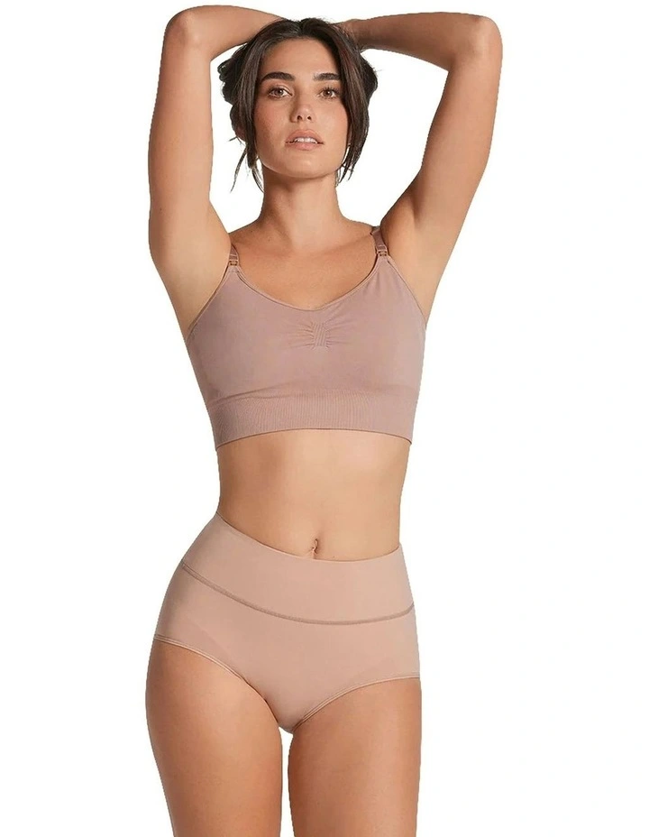 High-Waisted Classic Shaping Tummy Control Brief in Beige image 5