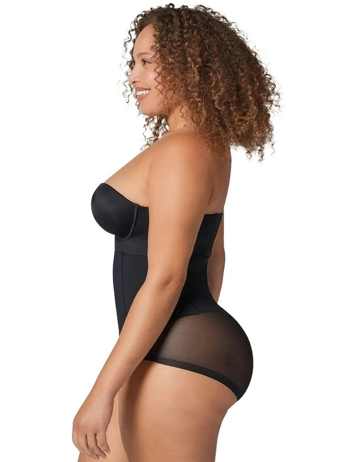 Sheer Highlight Extra-High Waist Butt-Lift Shaper Brief in Black image 3