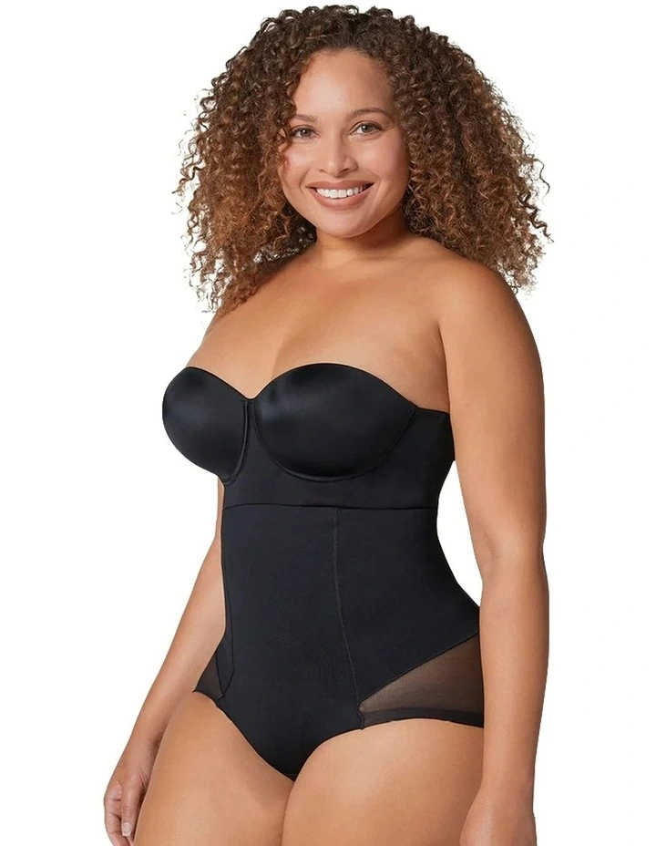 Sheer Highlight Extra-High Waist Butt-Lift Shaper Brief in Black image 4