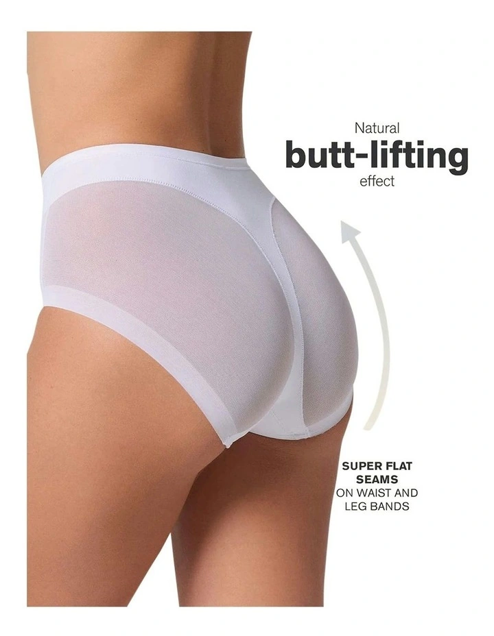 Truly Undetectable Comfy Sheer Shaping Brief in White image 3