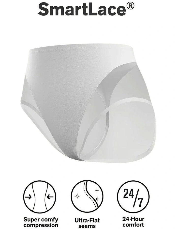 Truly Undetectable Comfy Sheer Shaping Brief in White image 7
