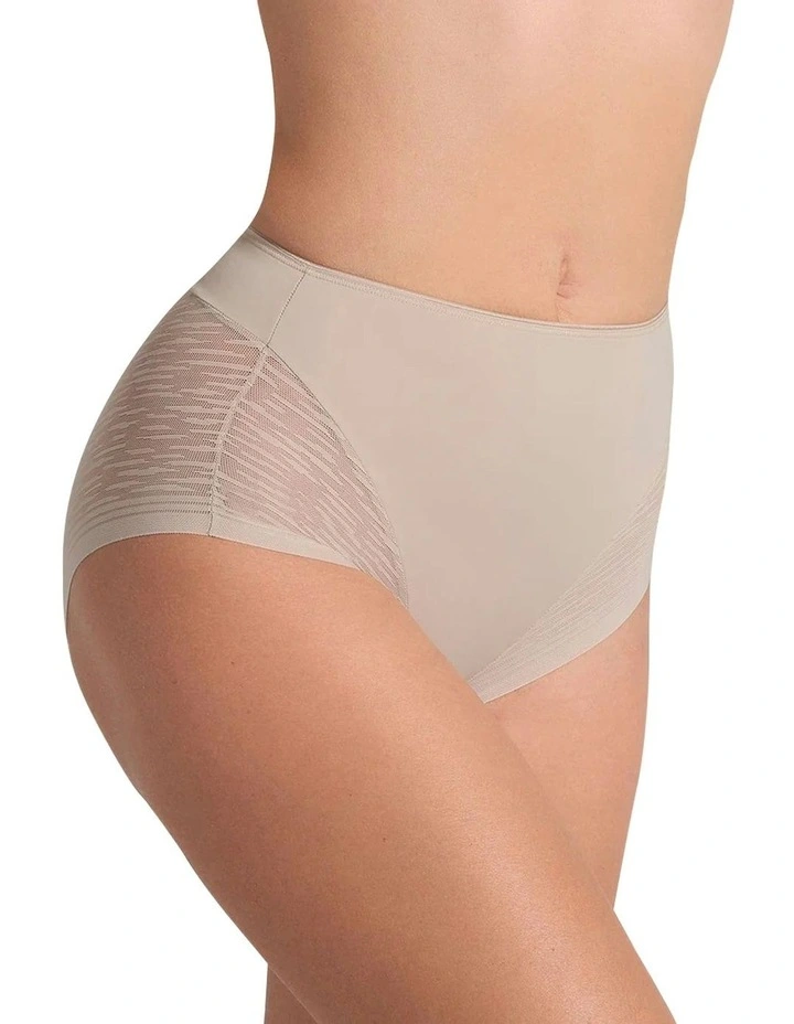 Sheer Undetectable Medium Control High Waist Shaping Brief in Nude image 1