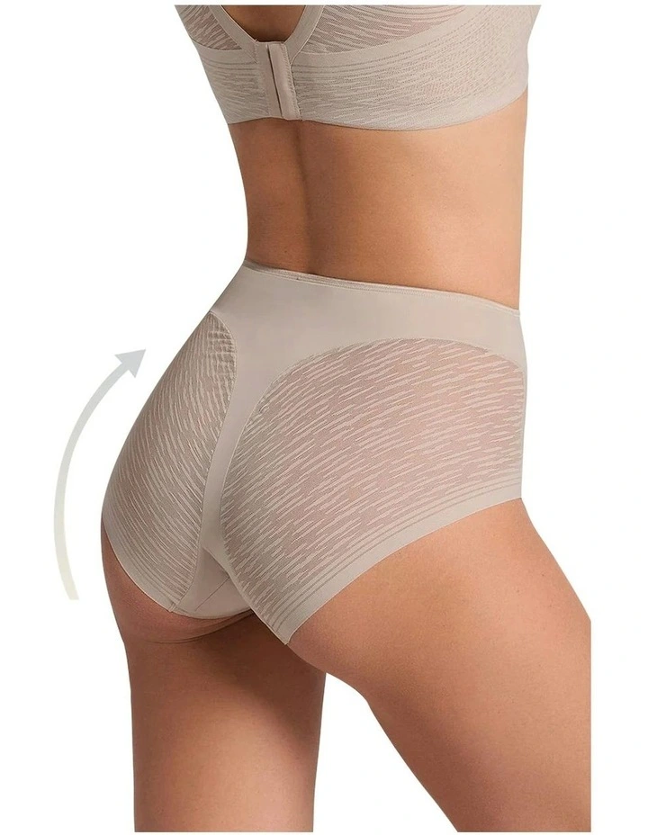 Sheer Undetectable Medium Control High Waist Shaping Brief in Nude image 2