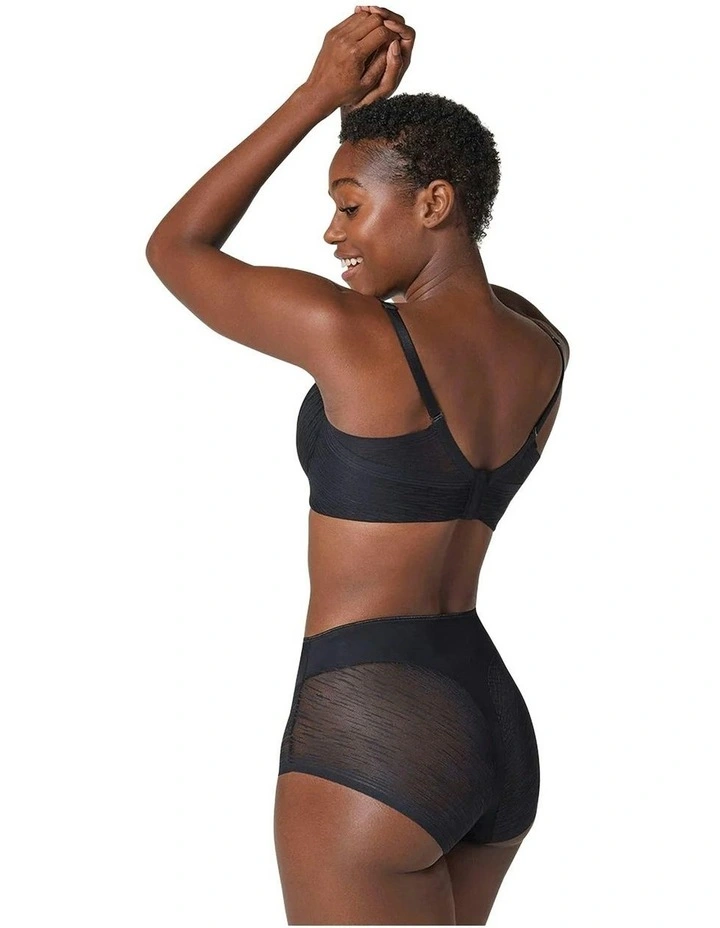 Sheer Undetectable Medium Control High Waist Shaping Brief in Black image 6