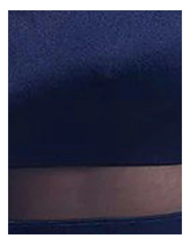 Padded One-Piece Shaping Swimsuit with Mesh Stripes in Navy image 4