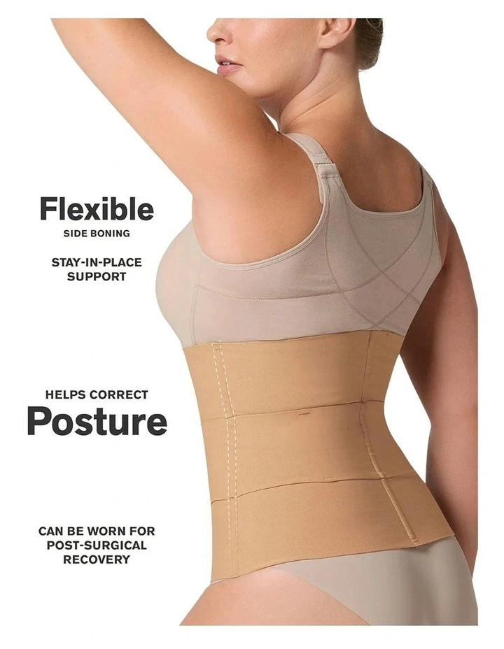 3-Band Faja Waist Cincher with Back Support in Golden Beige image 3
