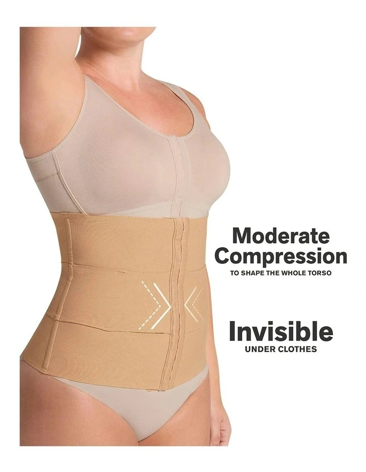 3-Band Faja Waist Cincher with Back Support in Golden Beige image 4