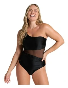 Radiant Padded One Shoulder Shaping One-Piece Swimsuit in Black