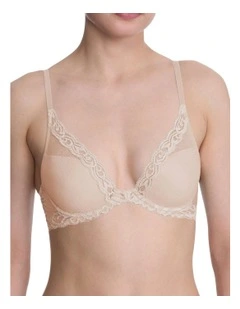 Feathers Lightly Padded Wired Plunge Bra in Cosmetic