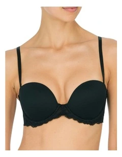 Feathers Convertible-to-Strapless Plunge Bra with Lace in Black