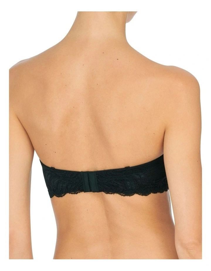 Feathers Convertible-to-Strapless Plunge Bra with Lace in Black image 2