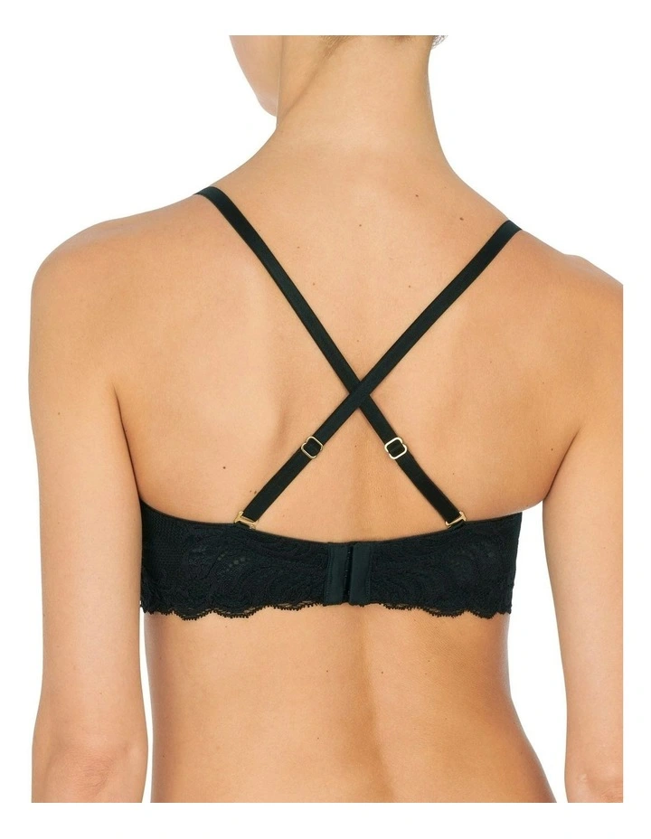 Feathers Convertible-to-Strapless Plunge Bra with Lace in Black image 3