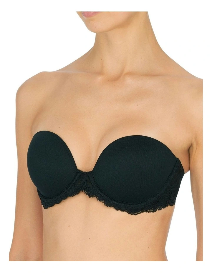 Feathers Convertible-to-Strapless Plunge Bra with Lace in Black image 4
