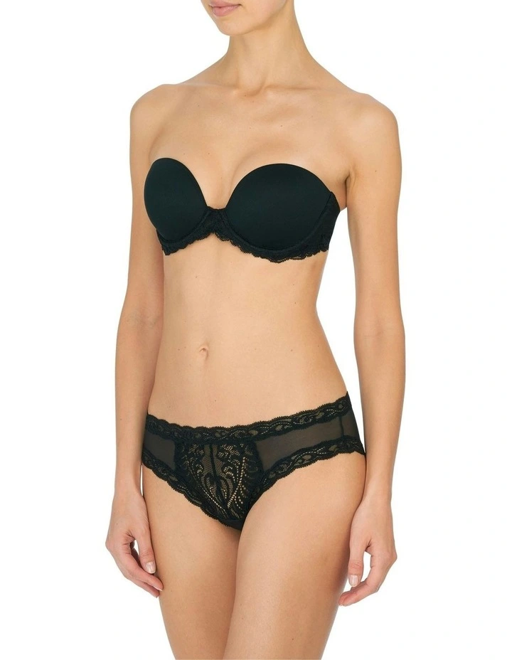 Feathers Convertible-to-Strapless Plunge Bra with Lace in Black image 6