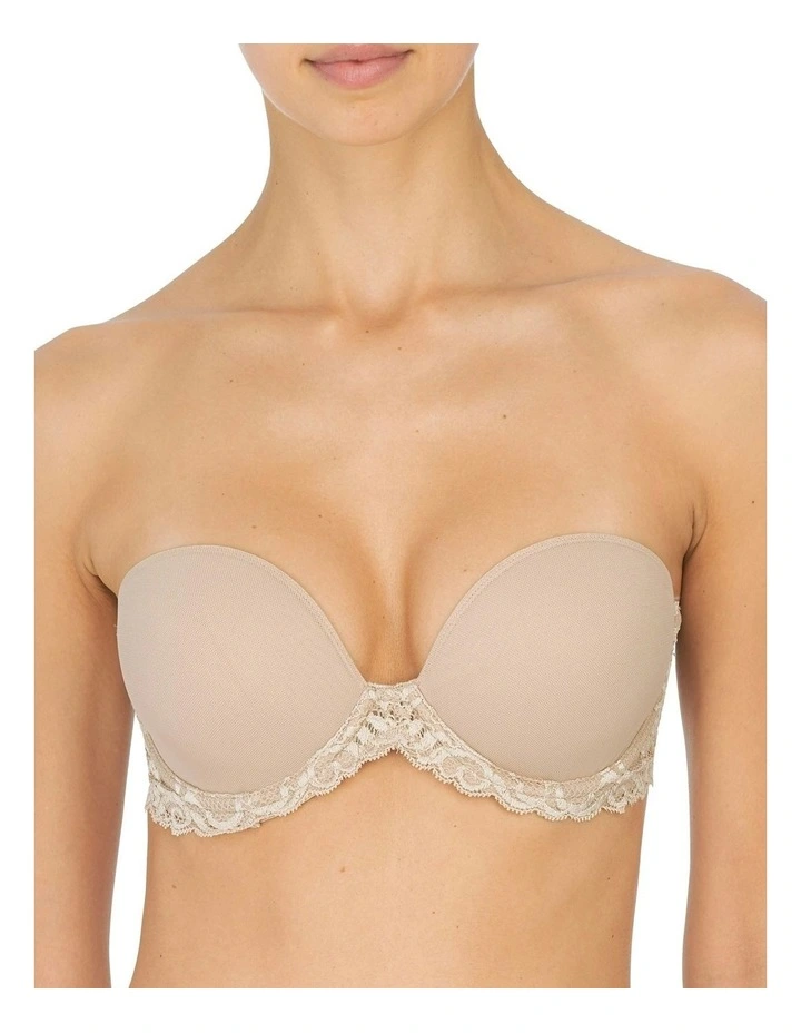Feathers Convertible-to-Strapless Plunge Bra with Lace in Beige image 1