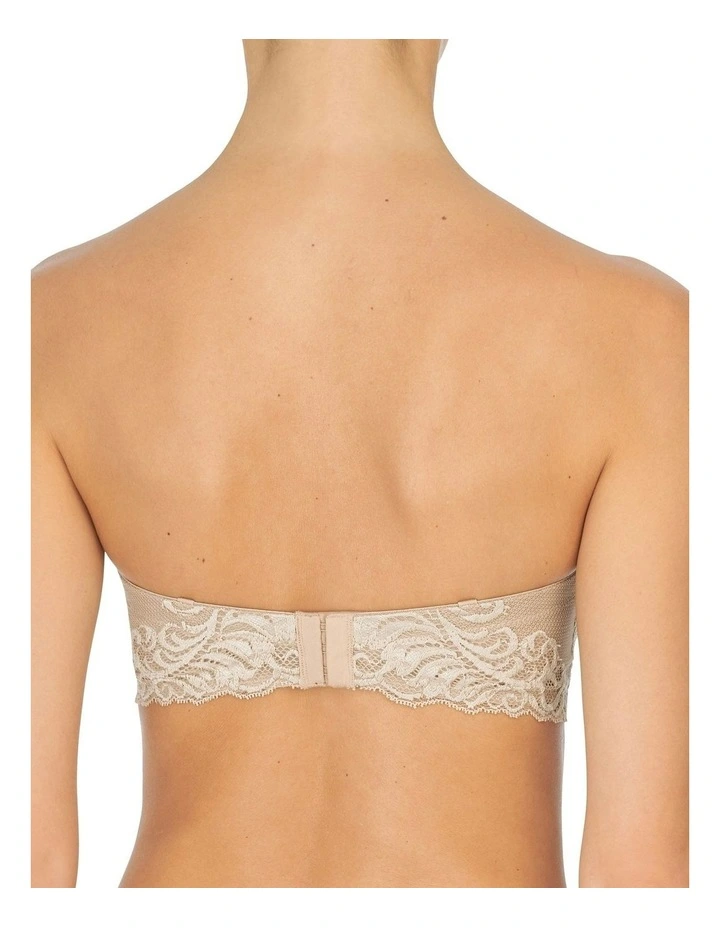 Feathers Convertible-to-Strapless Plunge Bra with Lace in Beige image 3
