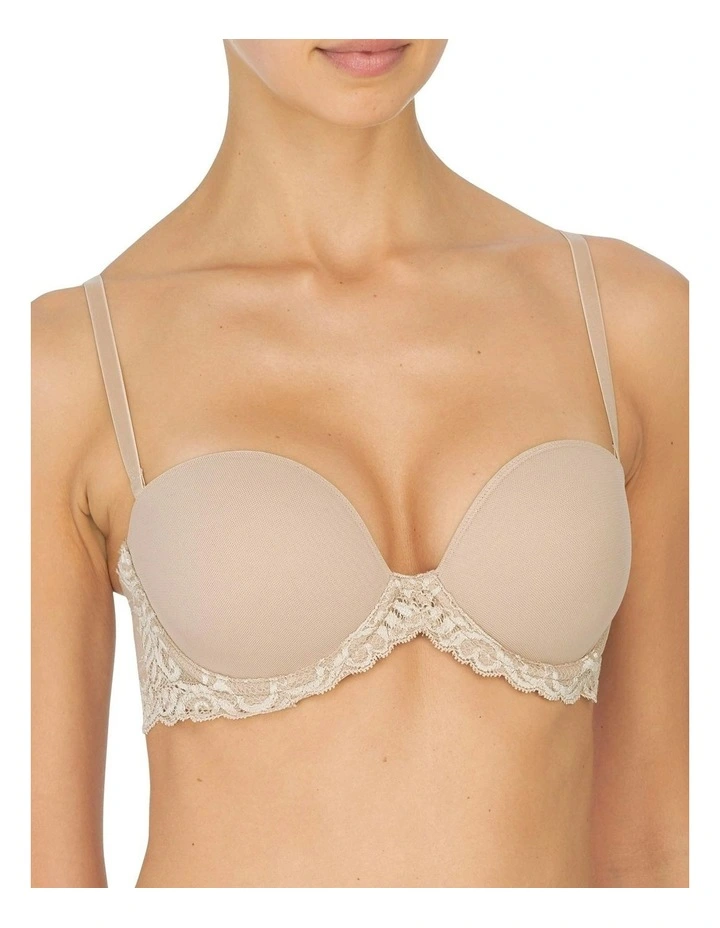 Feathers Convertible-to-Strapless Plunge Bra with Lace in Beige image 5