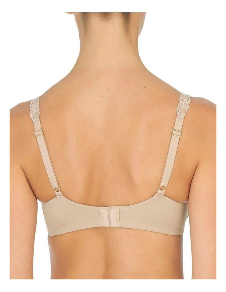 Pure Luxe Lace Strap Smooth Contour T-shirt Bra in Beige image 2