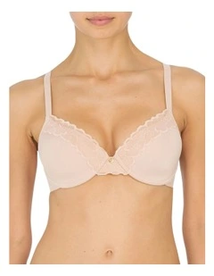 Refined Wired Contour T-shirt Bra with Lace in Pink