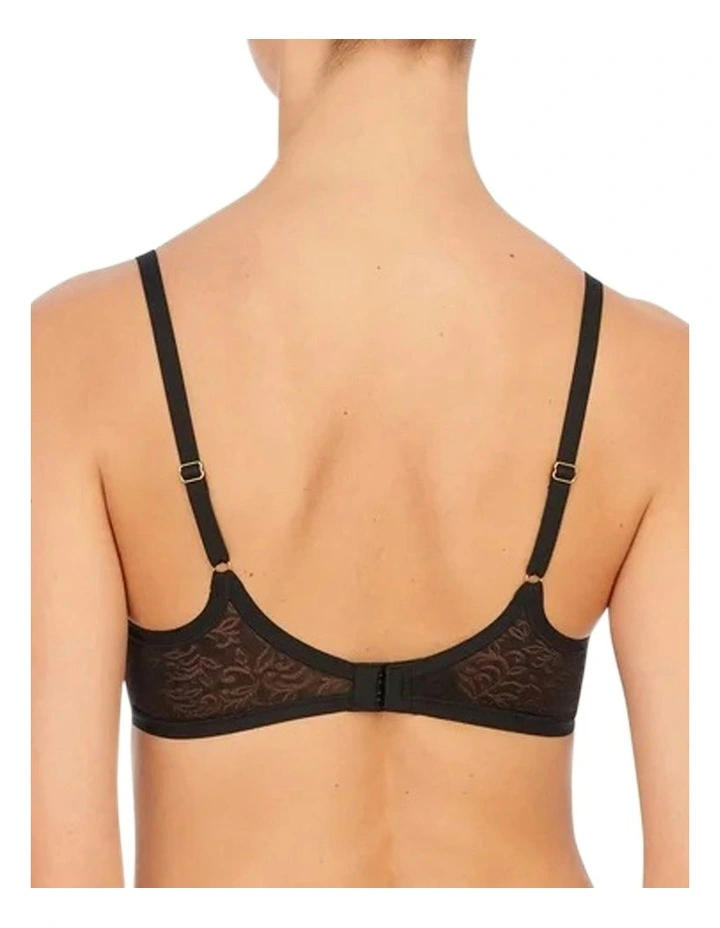 Jacquard Lace Wired Contour T-shirt Bra in Black image 2