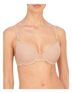 Jacquard Lace Wired Contour T-shirt Bra in Beige