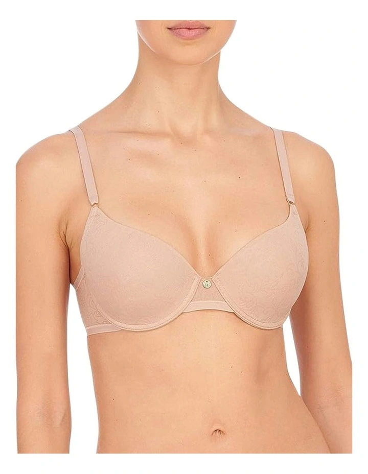 Jacquard Lace Wired Contour T-shirt Bra in Beige image 1