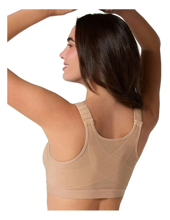 Multi Functional Posture Corrector Wireless Front Open Bra in Beige image 2