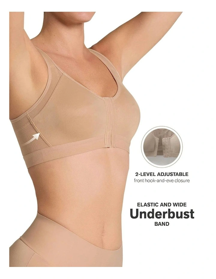 Multi Functional Posture Corrector Wireless Front Open Bra in Beige image 4