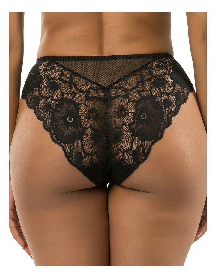 Luxlacy High Cut Lace Brief in Black image 7