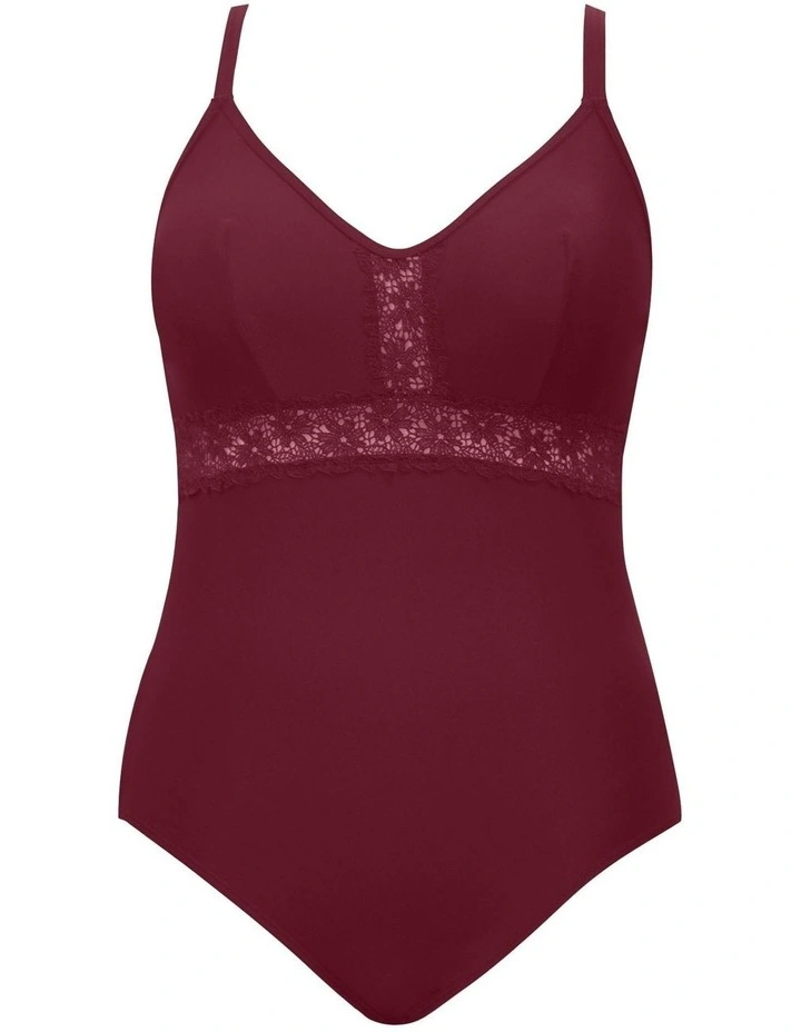 Brigitte Low Back One Piece Swimsuit with Lace in Rumba Red image 5