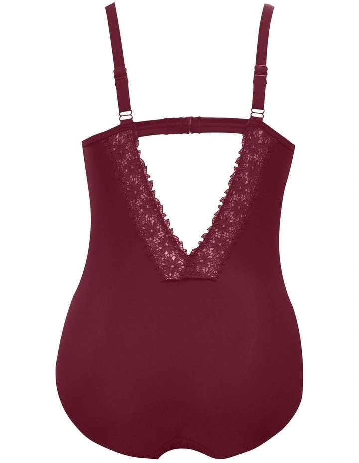 Brigitte Low Back One Piece Swimsuit with Lace in Rumba Red image 6
