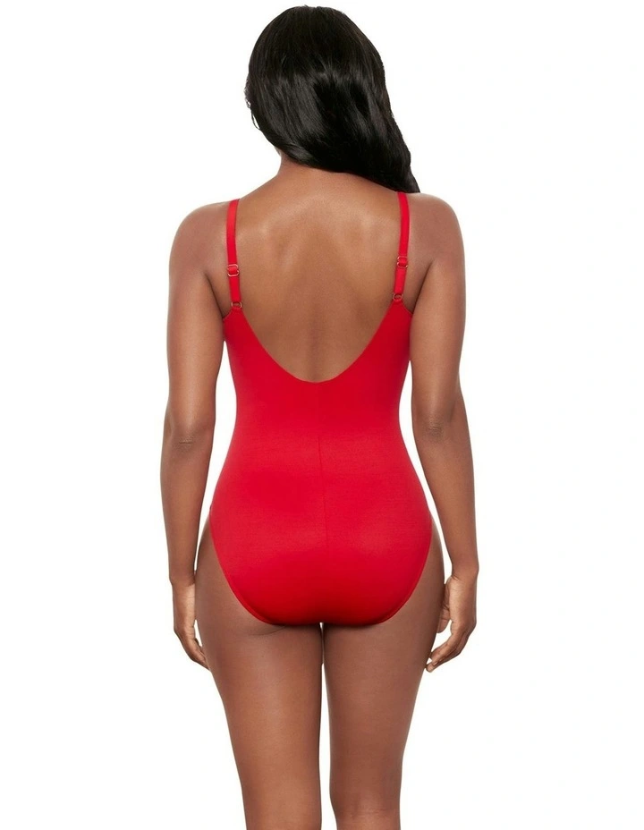 Razzle Dazzle Antheia Plunge Underwired Shaping Swimsuit in Poppy image 2