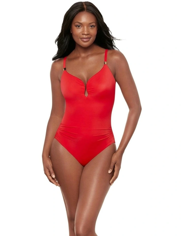 Razzle Dazzle Antheia Plunge Underwired Shaping Swimsuit in Poppy image 5