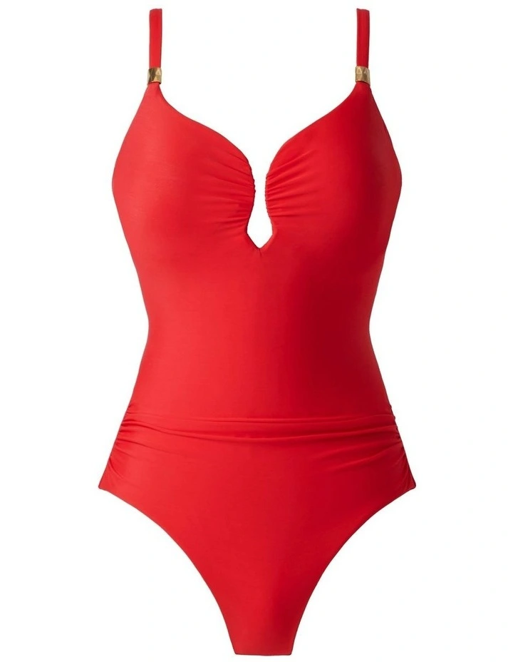 Razzle Dazzle Antheia Plunge Underwired Shaping Swimsuit in Poppy image 6
