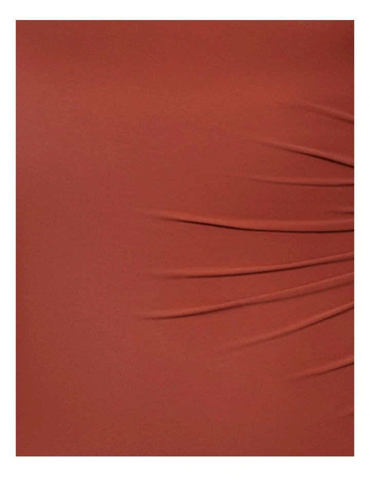 High Neck One Piece Shaping Swimsuit in Brown image 7