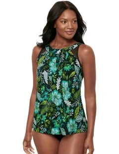 Florica Ursula Underwired High Neck Tankini Top in Black